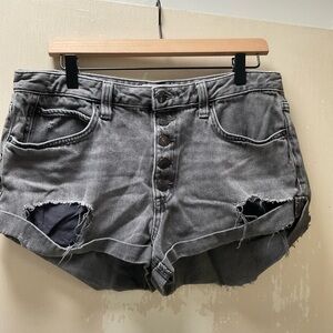 We The Free Charcoal Distressed Jean Shorts